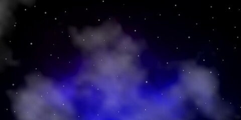 Obraz na płótnie Canvas Dark Blue, Red vector background with small and big stars.