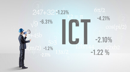 Technology Engineer in hard hat with ICT abbreviation