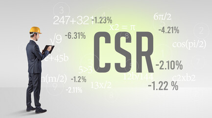 Technology Engineer in hard hat with CSR abbreviation