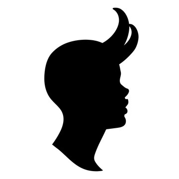 recommend clip art: demon girl profile silhouette with horns