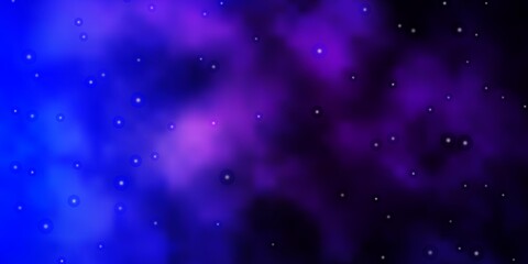 Fototapeta premium Dark Pink, Blue vector template with neon stars.