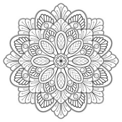 mandala pattern. used for coloring, design wallpapers, tile pattern. paint shirt, greeting card, sticker, lace pattern and tattoo. decoration interior design. wall art decor. white background