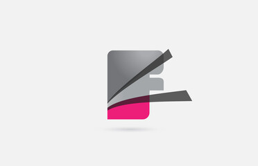 pink grey F alphabet letter logo icon for corporate. Creative design for business and company