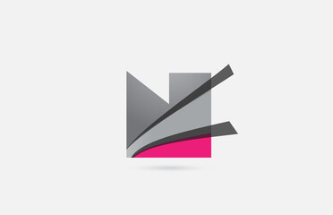 pink grey N alphabet letter logo icon for corporate. Creative design for business and company