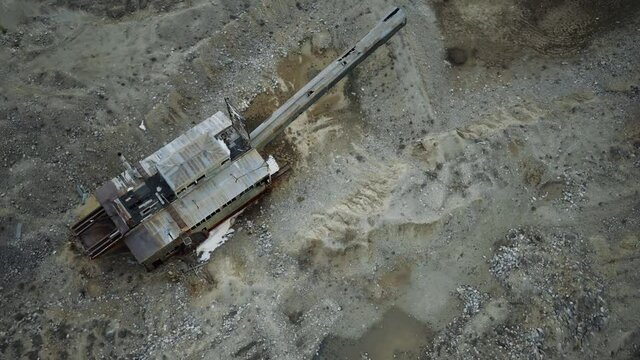 old Historical Gold Dredge on gold mining