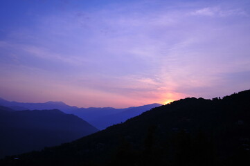 sunrise in a valley