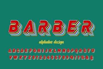 vector alphabet, green and white background, letters and numbers, typography vector