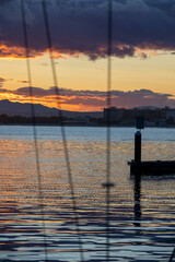 sunset in the yacht port of Valencia