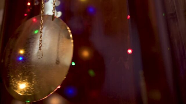 Close Up Of A Grandfather Clock Pendulum Moving. New Year Clock Conceprt