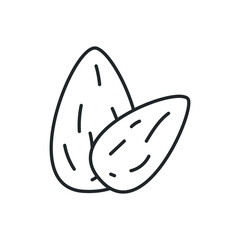 almond nut icon vector illustration