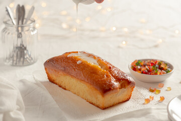 slice of cake with jam