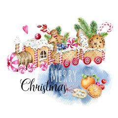 Watercolor Christmas card