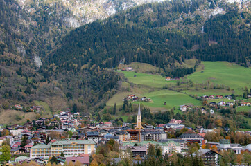 Fototapeta na wymiar Aerial view of Bad Hofgastein town in Austria