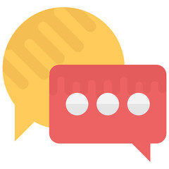 
Speech bubbles with ellipsis flat vector icon 
