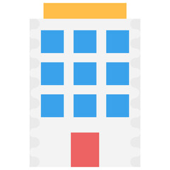 
An architectural design of a school building, flat vector icon

