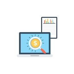 
A website graph symbolizing web analytics in illustration style 
