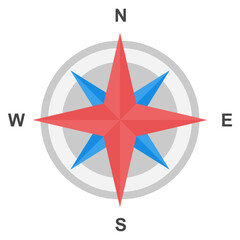 
A directional and navigational tool flat vector icon 
