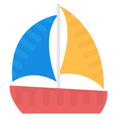 
Flat vector icon of a sailboat

