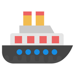 
Flat vector icon design of a Luxury cruise liner 
