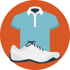 
Flat icon golf kit, golf jersey 
