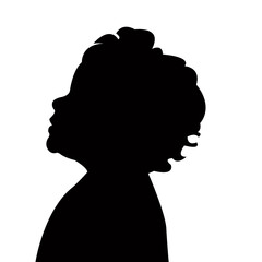 a baby head silhouette vector