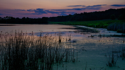 sunset over the lake