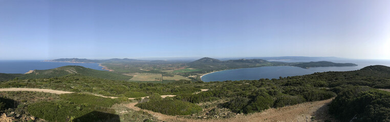 coastal view from monte timidone, alghero, sardinia, italy