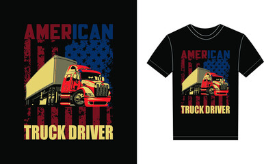 Truck Driver Typography Vector graphic for a t-shirt. Vector Poster, typographic quote, or t-shirt.