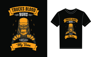 Truck Driver Typography Vector graphic for a t-shirt. Vector Poster, typographic quote, or t-shirt.