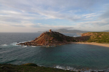view at torre del porticciolo, alghero, sardinia, italy