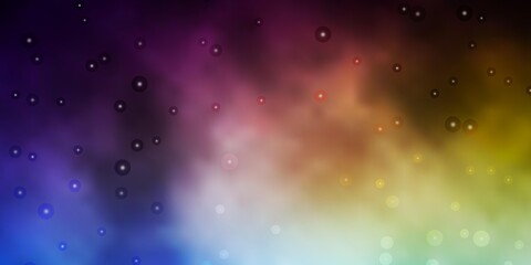 Obraz premium Dark Blue, Yellow vector background with small and big stars.