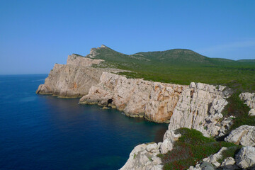 coastal view at cala barca, alghero, sardinia, italy