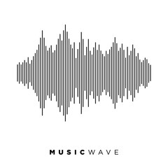 Modern sound wave equalizer. Vector illustration on dark background