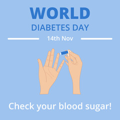 Concept world diabetes day fight poster. Creative vector illustration as banner or poster of diabetes mellitus.