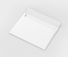 Realistic White Envelope C5/C6 mockup, Blank letter paper, c5 c6 template 3d Rendering isolated on light gray background