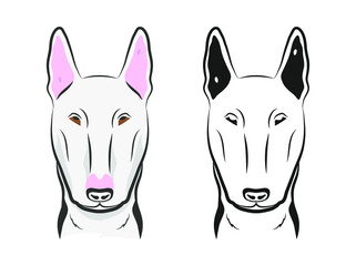 Bull Terrier. Logo, illustration, symbol, icon, cartoon.