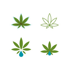 set of weed modern logo design