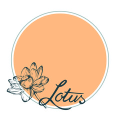 Lotus flowers, cliparts, hand-drawn  lettering, isolated contour drawing, black and white lettering background,