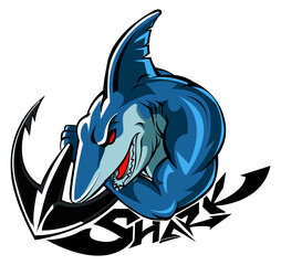 shark with anchor vector design © Agus
