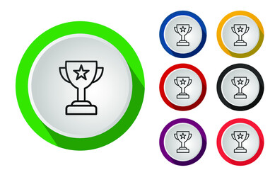 Trophy icon set.With 7 color options