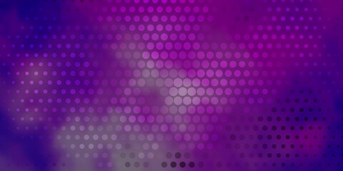 Dark Purple vector background with circles.