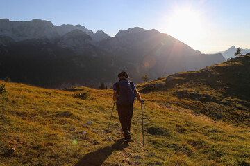 hiker in the mountains