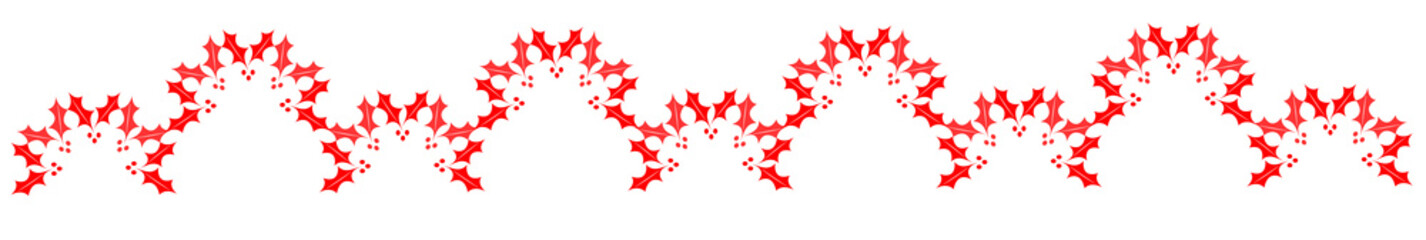 Abstract background seamless mistletoe footer in red color	