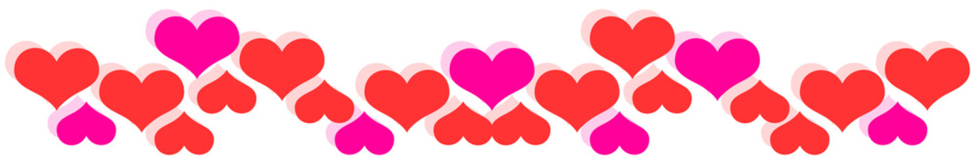 Obraz premium Illustration of a set of red hearts footer decoration