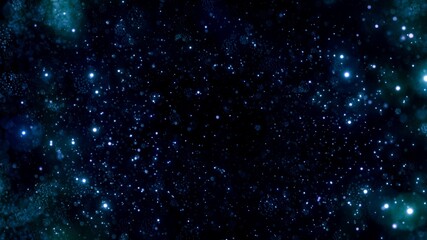 Concept of artificial intelligent segment modules entangled and working as entwined harmonized framework for a meta conscious. 3D illustration depicts full-frame abstract blue particle loop background