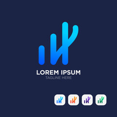 Fototapeta premium Modern colorful business marketing logo design concept. Business Growth logo design monogram. creative Modern corporate business logo design concept with premium style.