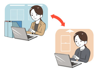 オフィスとテレワークの両立　女性係長