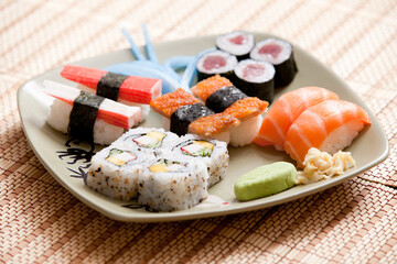 sushi on a plate