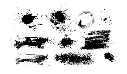 A set of blots. Grunge Design Element. Brush Strokes. Vector illustration