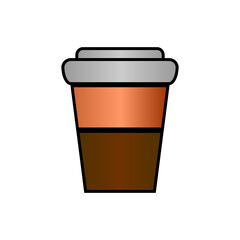 Coffee cup icon on white background. Vector illustration.